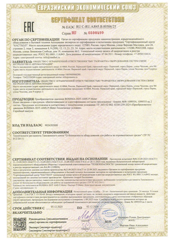 Сертификат соответствия EAC