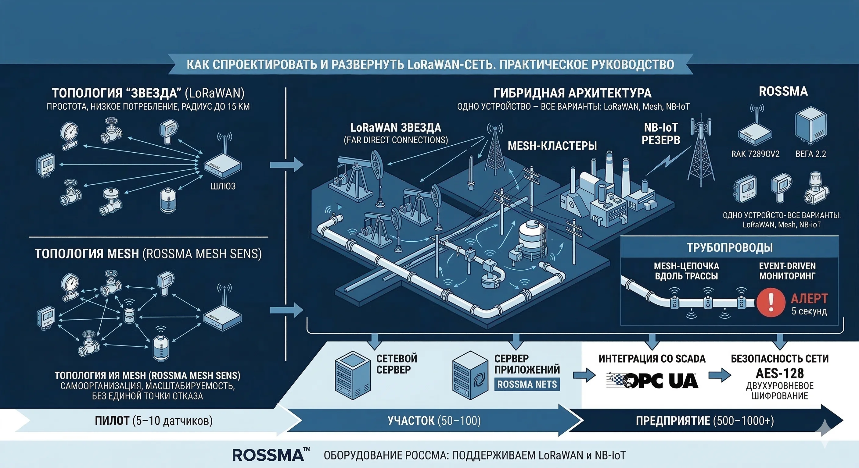 LPWAN-сети для промышленности: архитектура, развёртывание и масштабирование